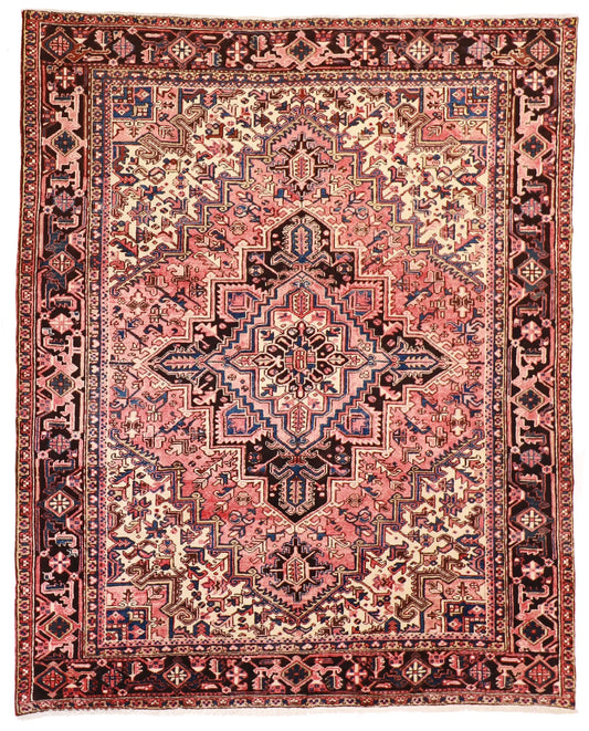 8x10 - Heriz Wool Medallion Rectangle - Hand Knotted Rug — 21888
