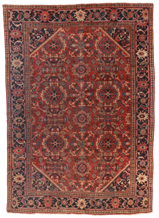 8 x 10 - Mahal Antique/Wool All Over Rectangle - Hand Knotted Rug — 22045