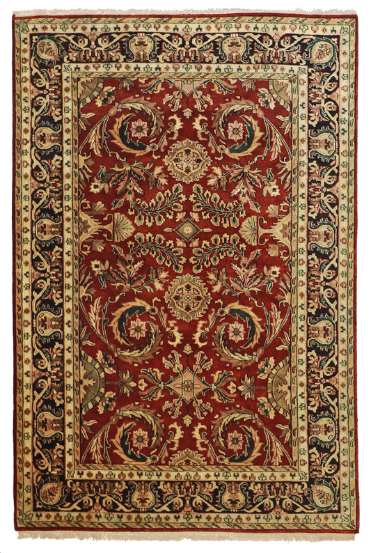 6x9 - Kashan Fine All Over Rectangle - Hand Knotted Rug — 22758