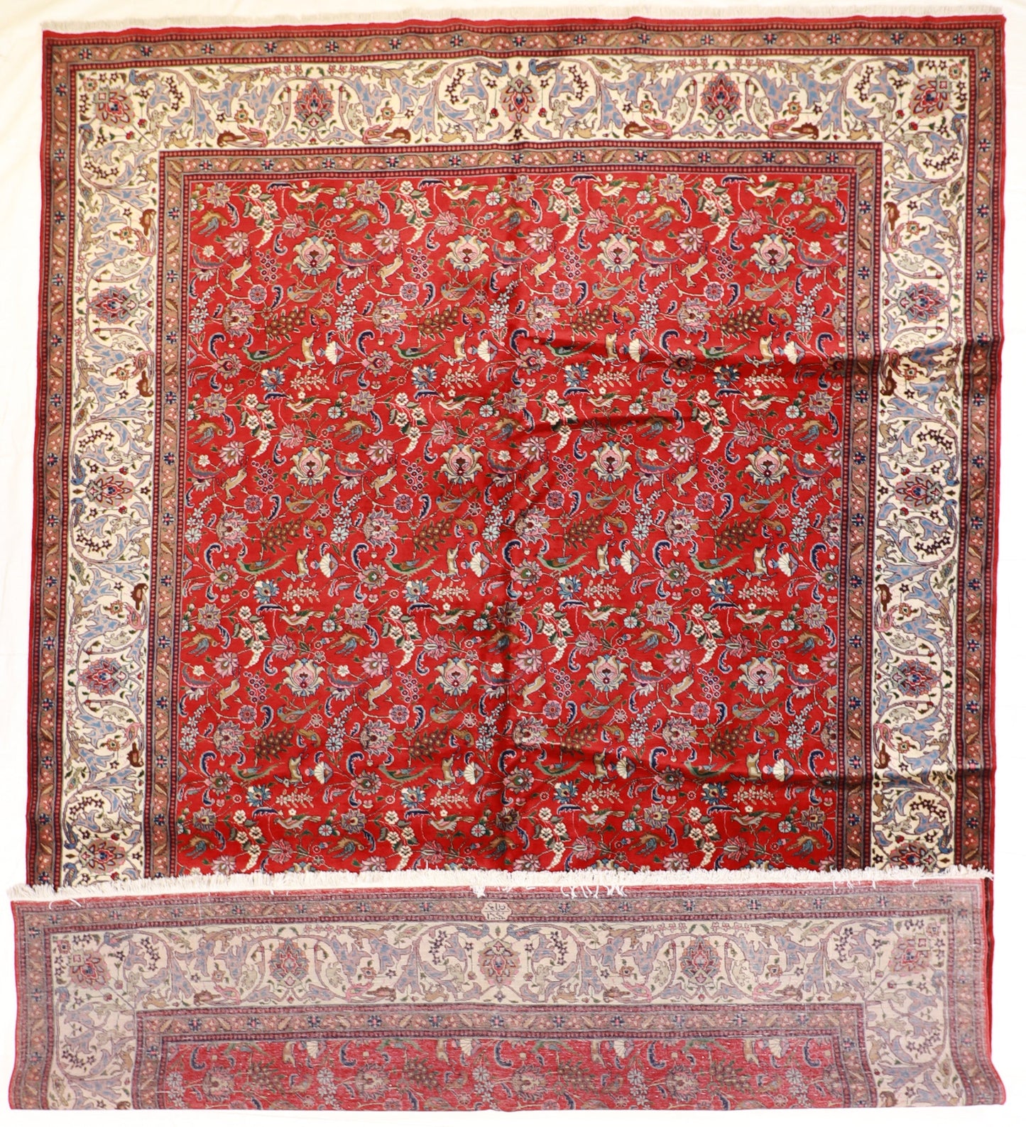 12 x 15 - Tabriz Fine All Over Rectangle - Hand Knotted Rug — 23674