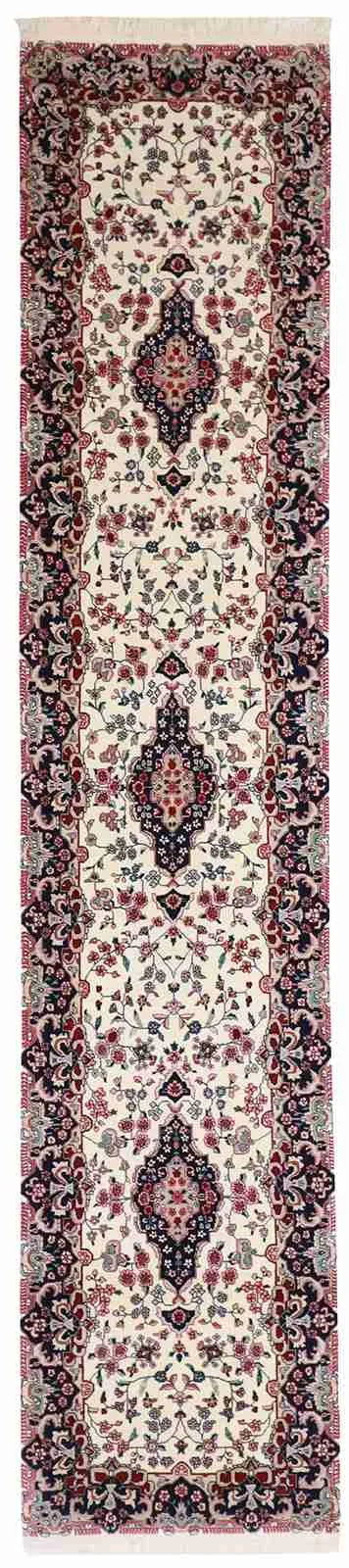 Runner - Yazd Fine Floral Rectangle - Hand Knotted Rug — 24318