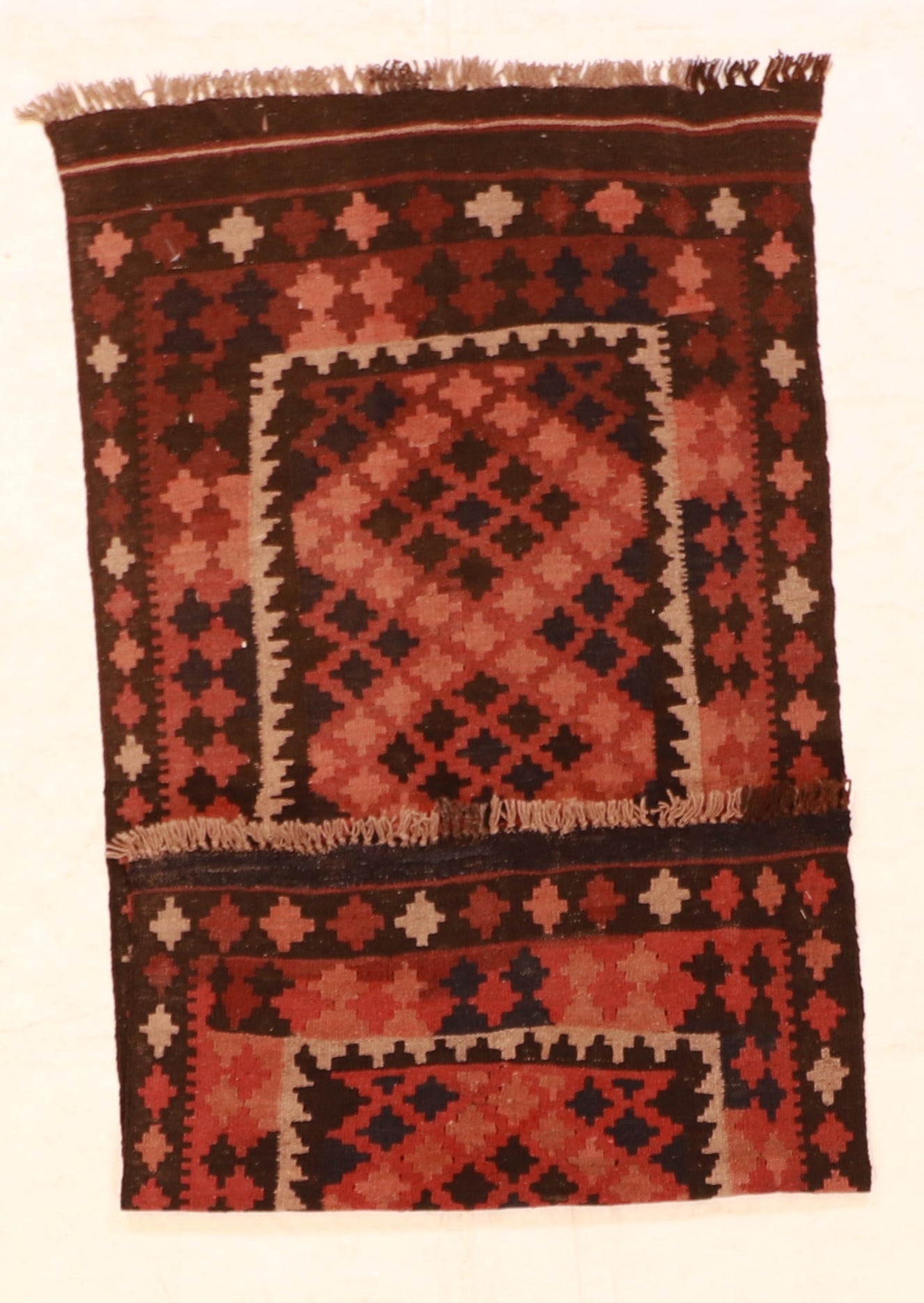 4x6 - Kilim Fine Wool Geometric Rectangle - Hand Knotted Rug