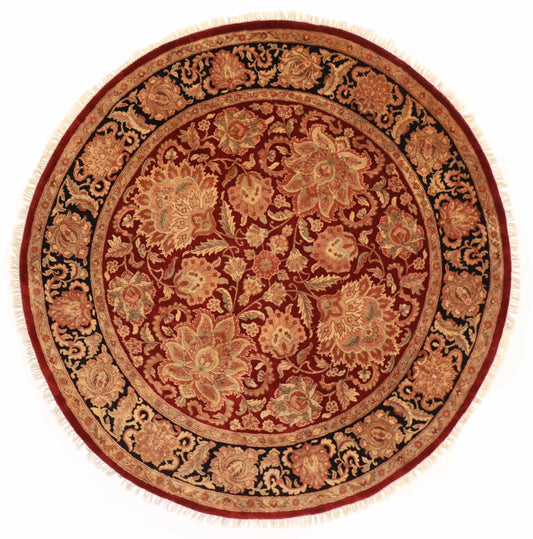Round - Mashad Fine Wool All Over - Hand Knotted Rug — 25231