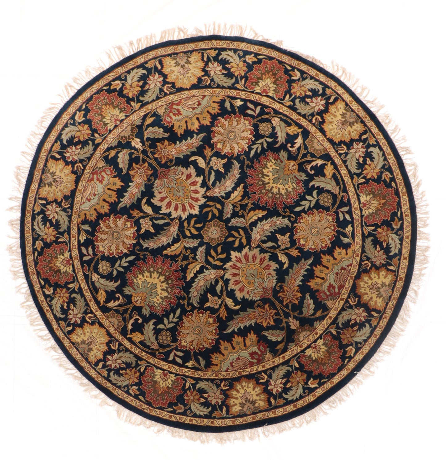 8x8 - Mashad Fine All Over Round - Hand Knotted Rug