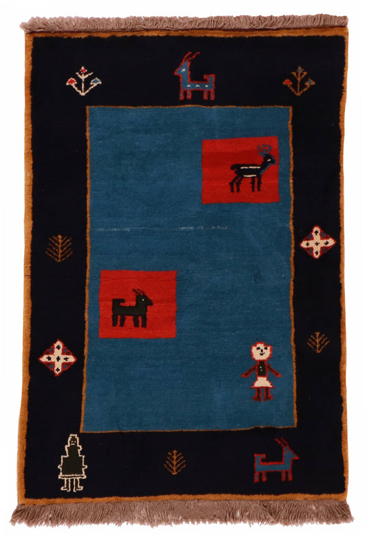 3x5 - Gabbeh Fine/Wool All Over Rectangle - Hand Knotted Rug