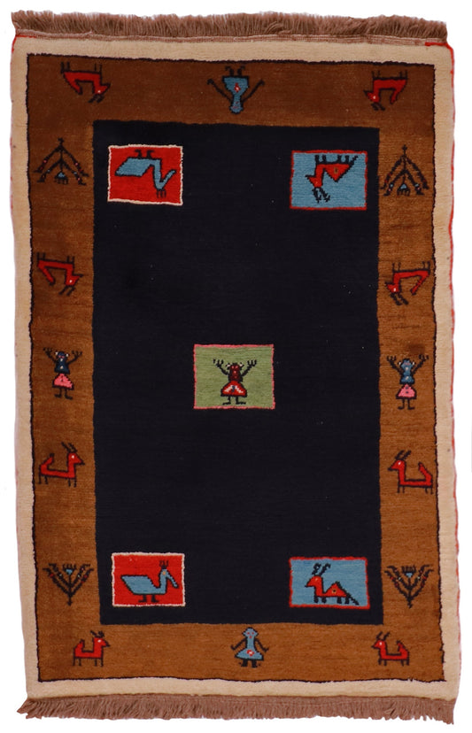 4x6 - Gabbeh Fine/Wool All Over Rectangle - Hand Knotted Rug