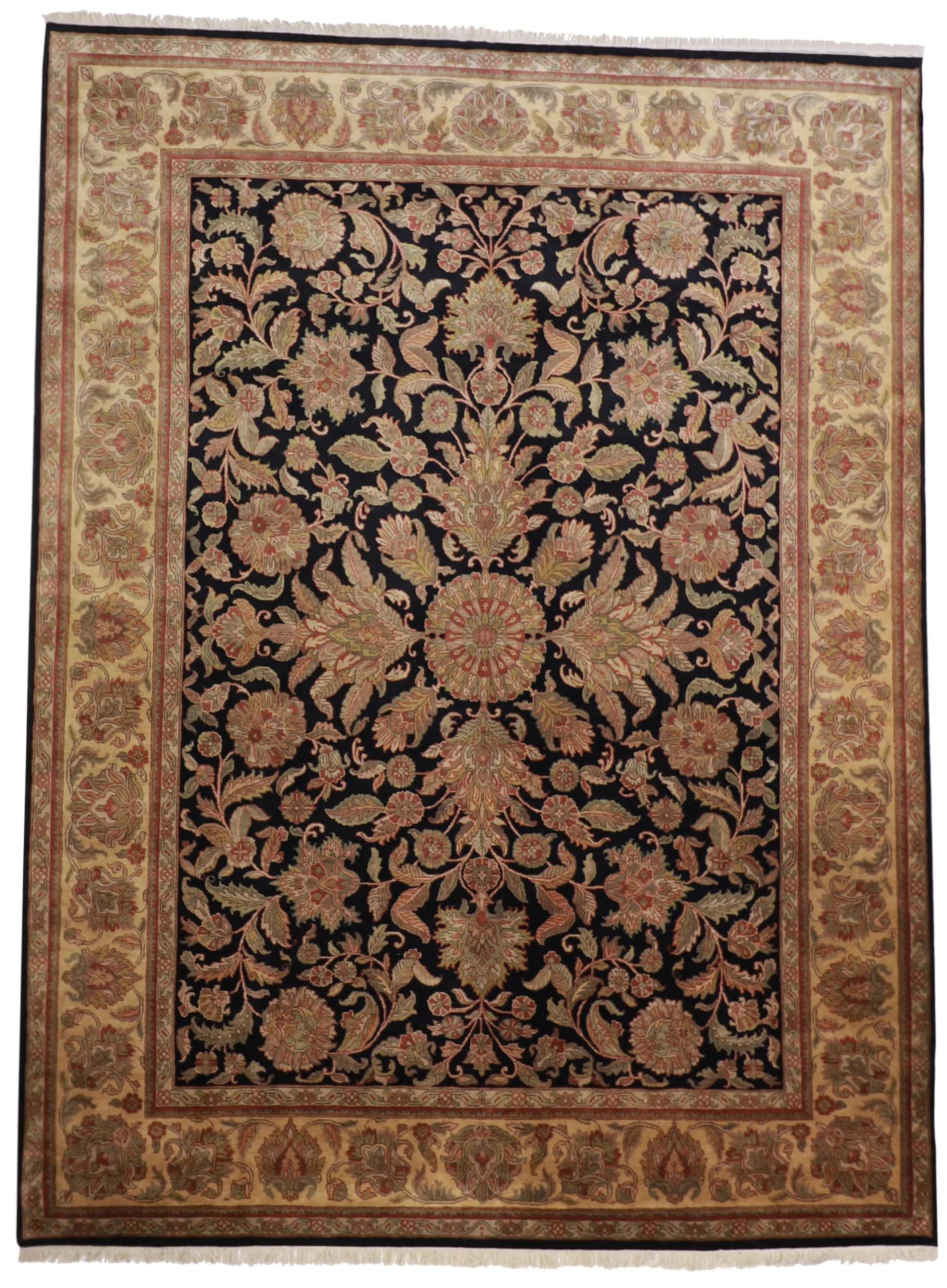 9x12 - Isfahan Fine Floral Rectangle - Hand Knotted Rug — 27333