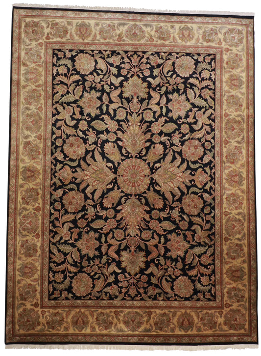 9x12 - Isfahan Fine Floral Rectangle - Hand Knotted Rug — 27333