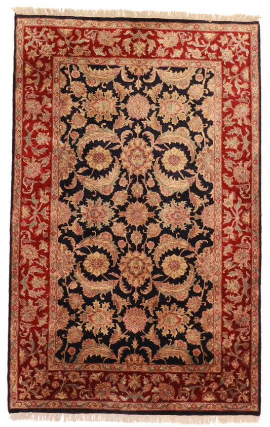 5x7 - Tabriz Fine All Over Rectangle - Hand Knotted Rug — 27378