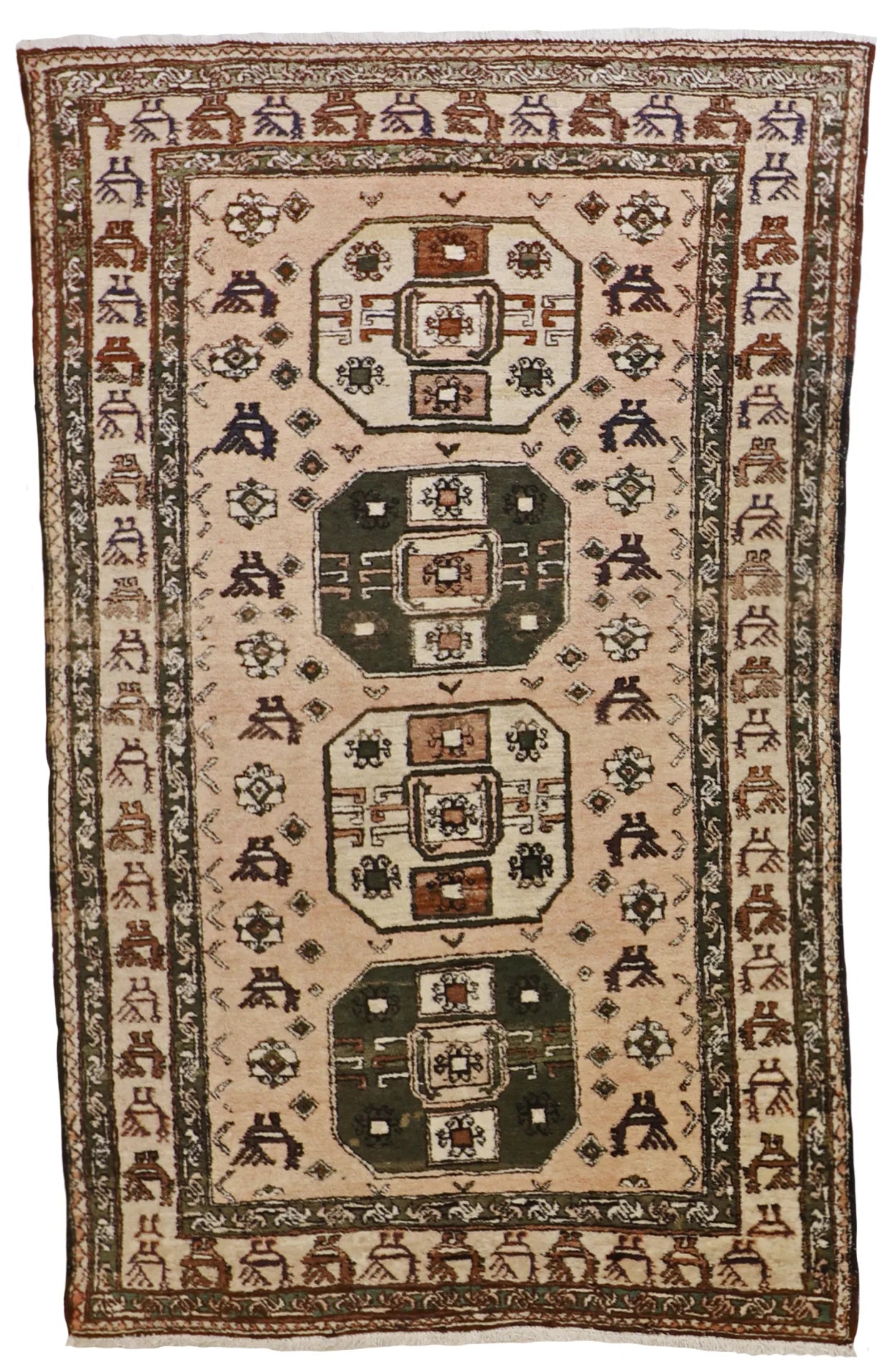 6x9 - Ardabil Fine Geometric Rectangle - Hand Knotted Rug — 27595