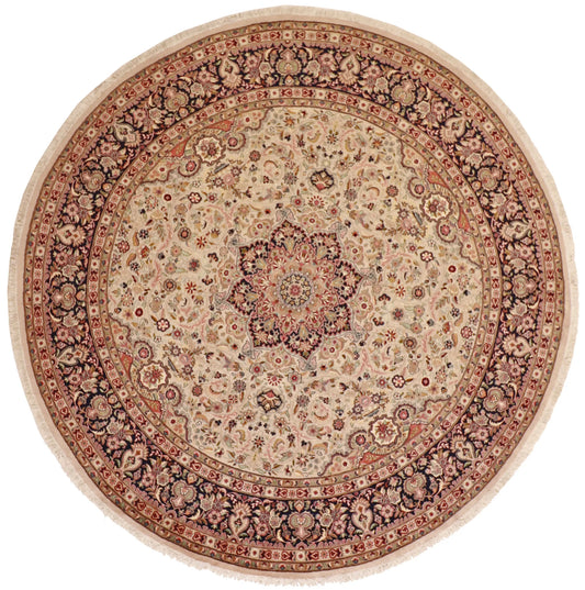 Round - Frahan Fine Floral Rectangle - Hand Knotted Rug — 50400
