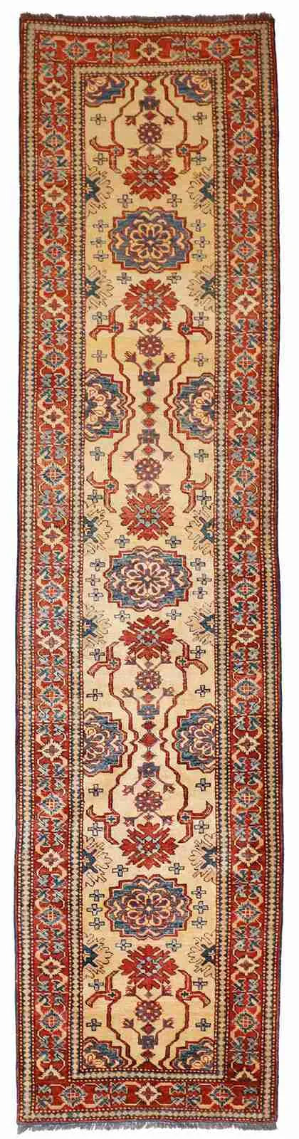 Runner - Serapie Fine Geometric Rectangle - Hand Knotted Rug — 50622