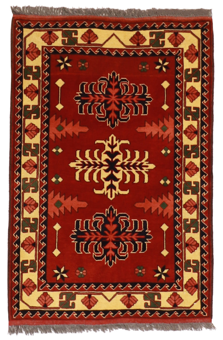 3x5 - Shirvan Wool Geometric Rectangle - Hand Knotted Rug