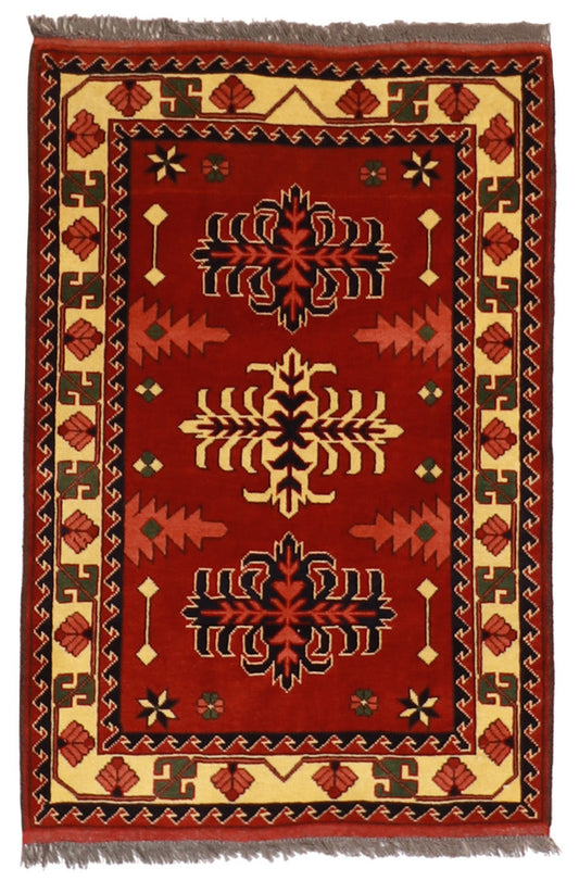 3x5 - Shirvan Wool Geometric Rectangle - Hand Knotted Rug