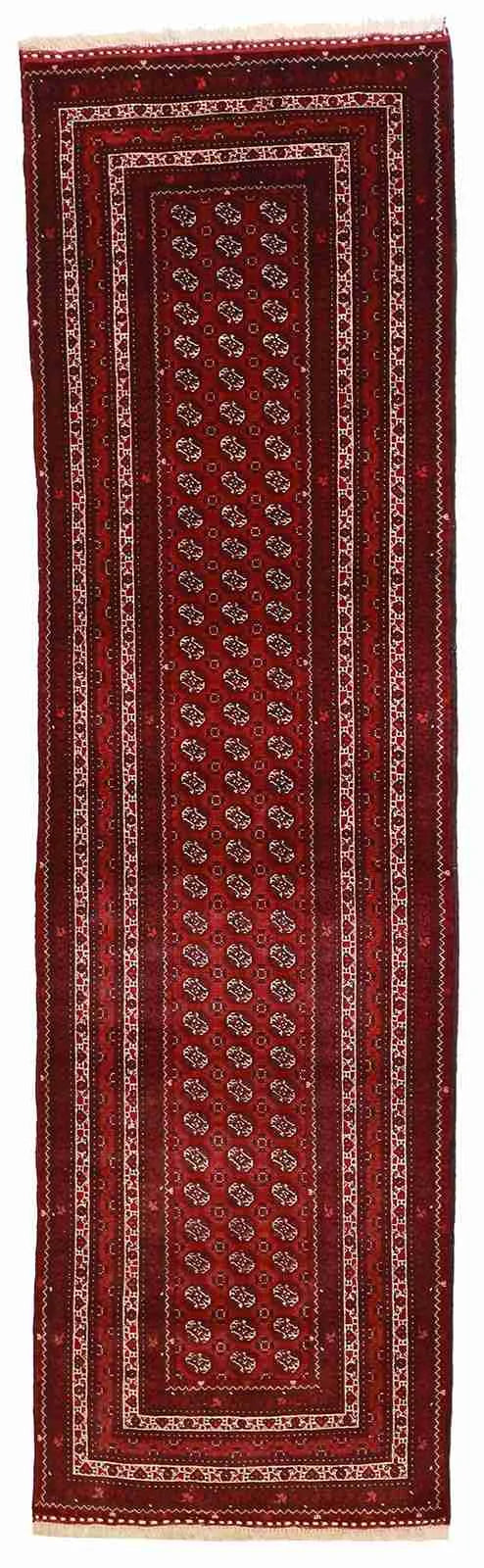 Runner - Turkaman Fine Geometric Rectangle - Hand Knotted Rug — 50907
