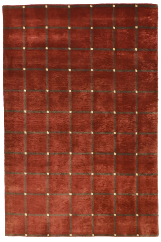 4x6 - Modern Fine/Wool All Over Rectangle - Hand Knotted Rug — 51157