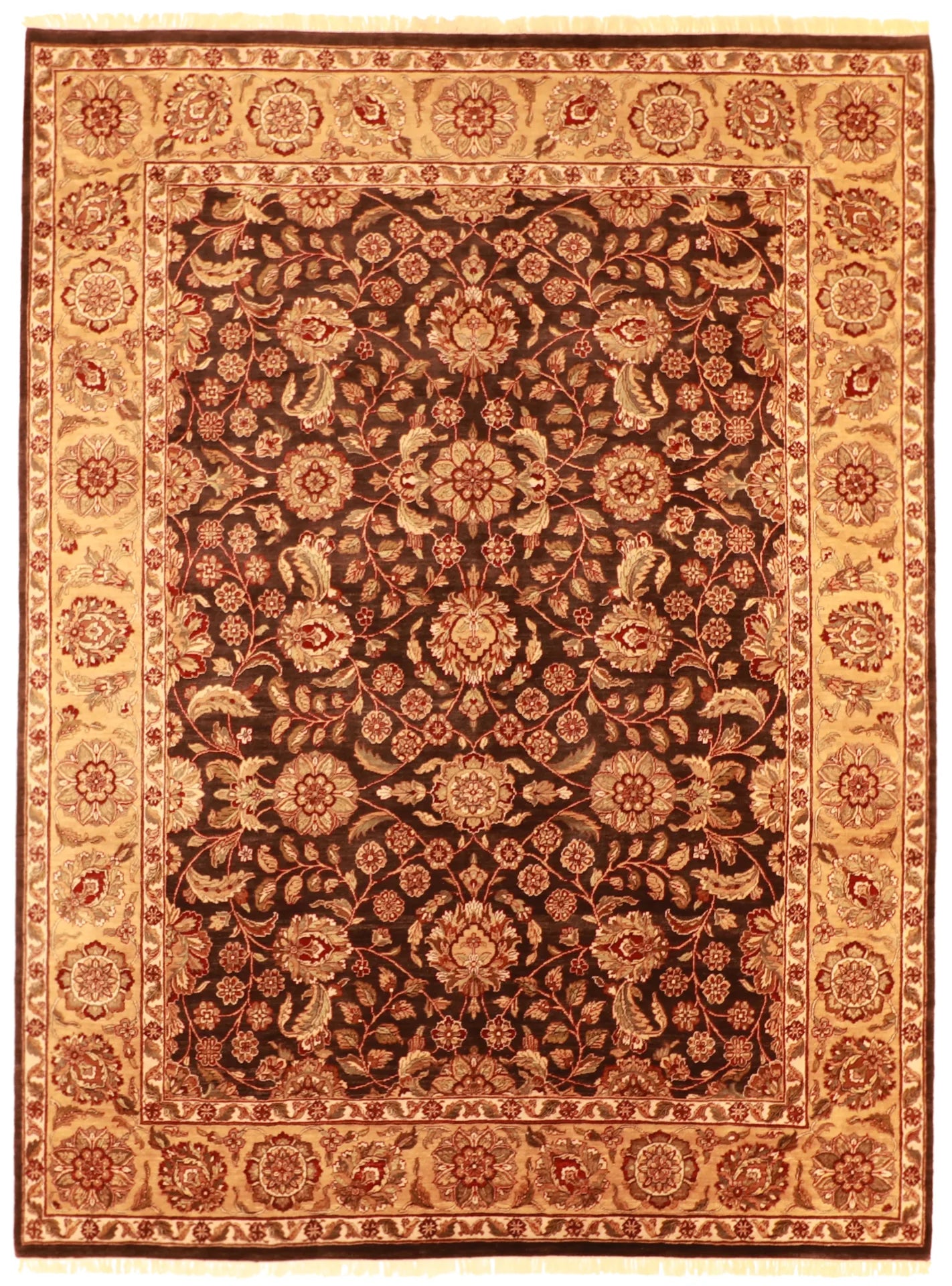 9x12 - Tabriz Fine All Over Rectangle - Hand Knotted Rug — 51361