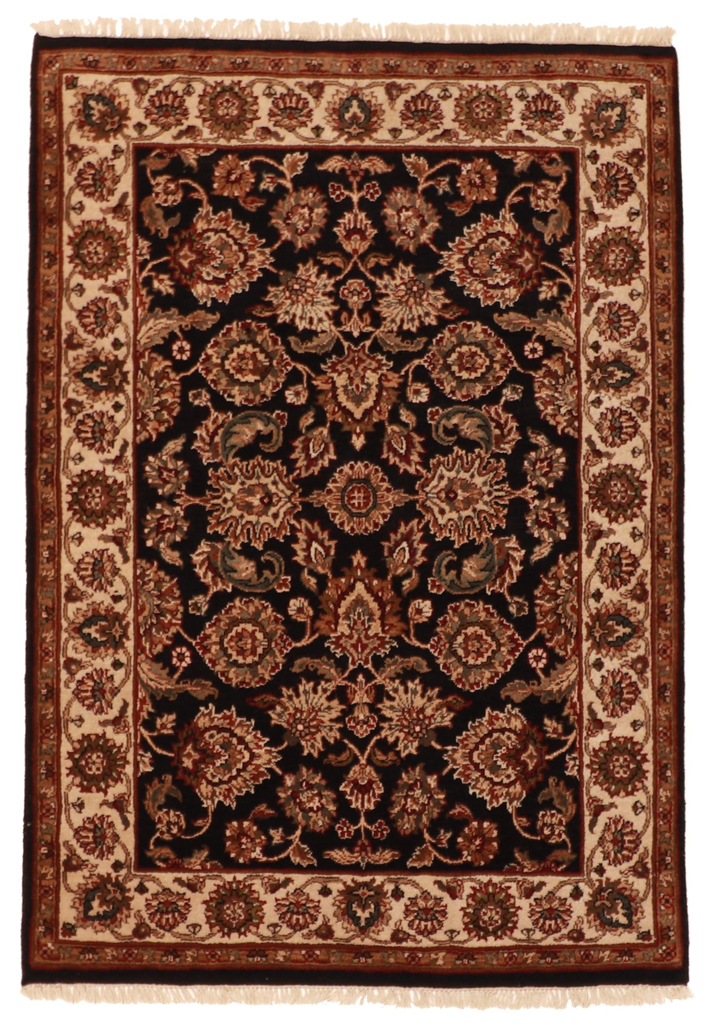 4x6 - Isfahan Fine/Wool Floral Rectangle - Hand Knotted Rug