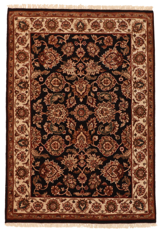 4x6 - Isfahan Fine/Wool Floral Rectangle - Hand Knotted Rug