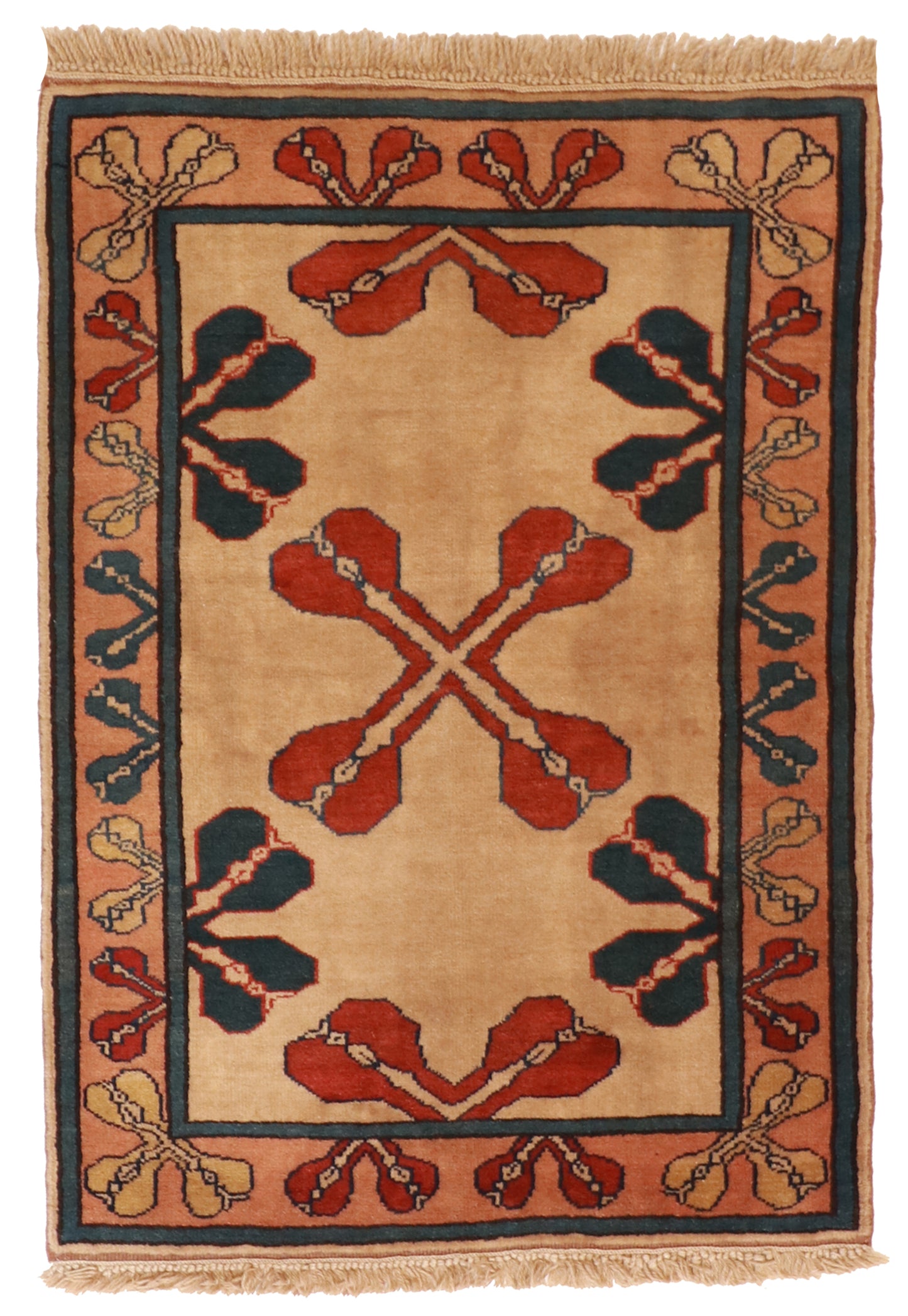 3x5 - Kazak Fine Geometric Rectangle - Hand Knotted Rug