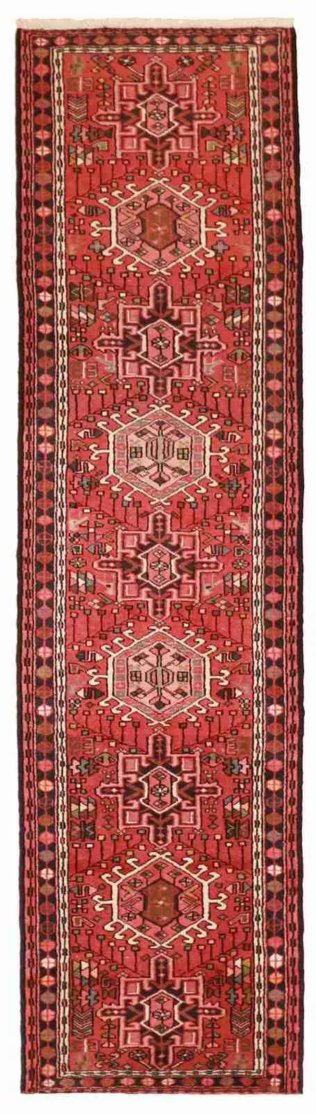 Runner - Karajeh Fine Geometric Rectangle - Hand Knotted Rug — 51993