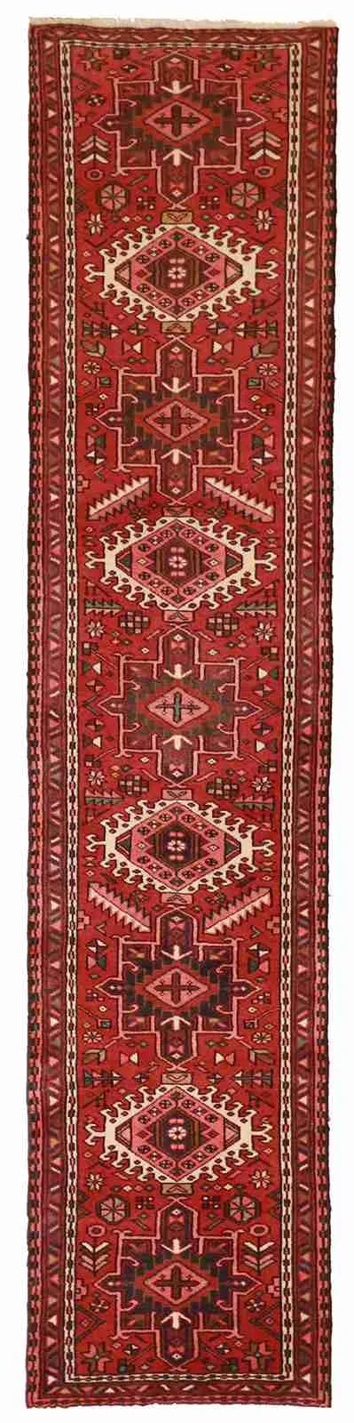 Runner - Karajeh Fine Geometric Rectangle - Hand Knotted Rug — 52028