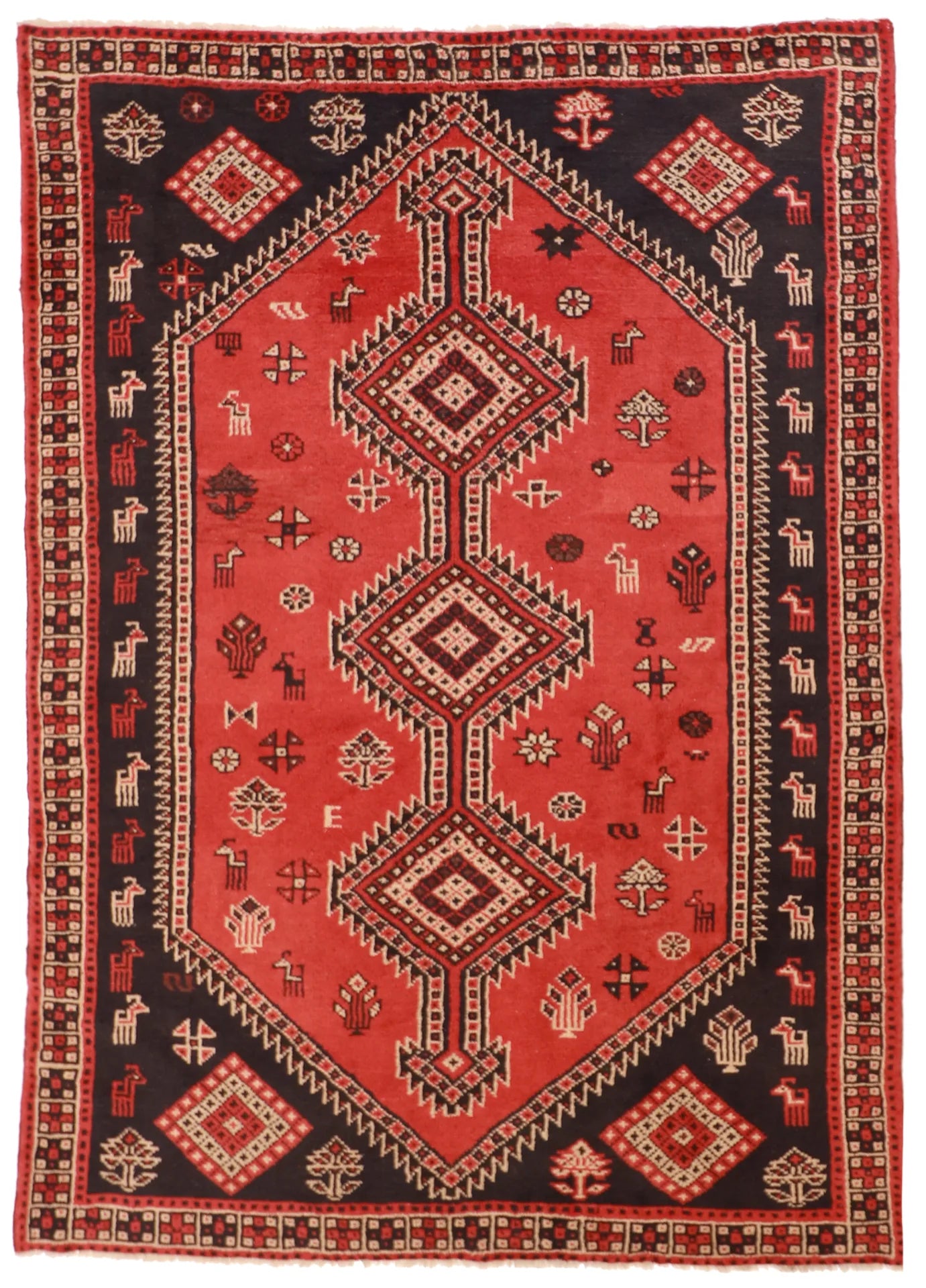 6x9 - Baluch Fine/Wool Geometric Rectangle - Hand Knotted Rug — 52046