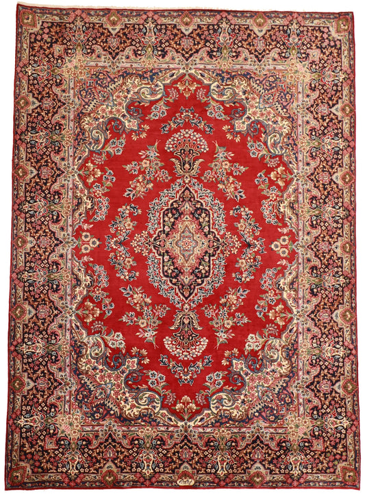 9x12 - Kerman Fine Floral Rectangle - Hand Knotted Rug — 52054