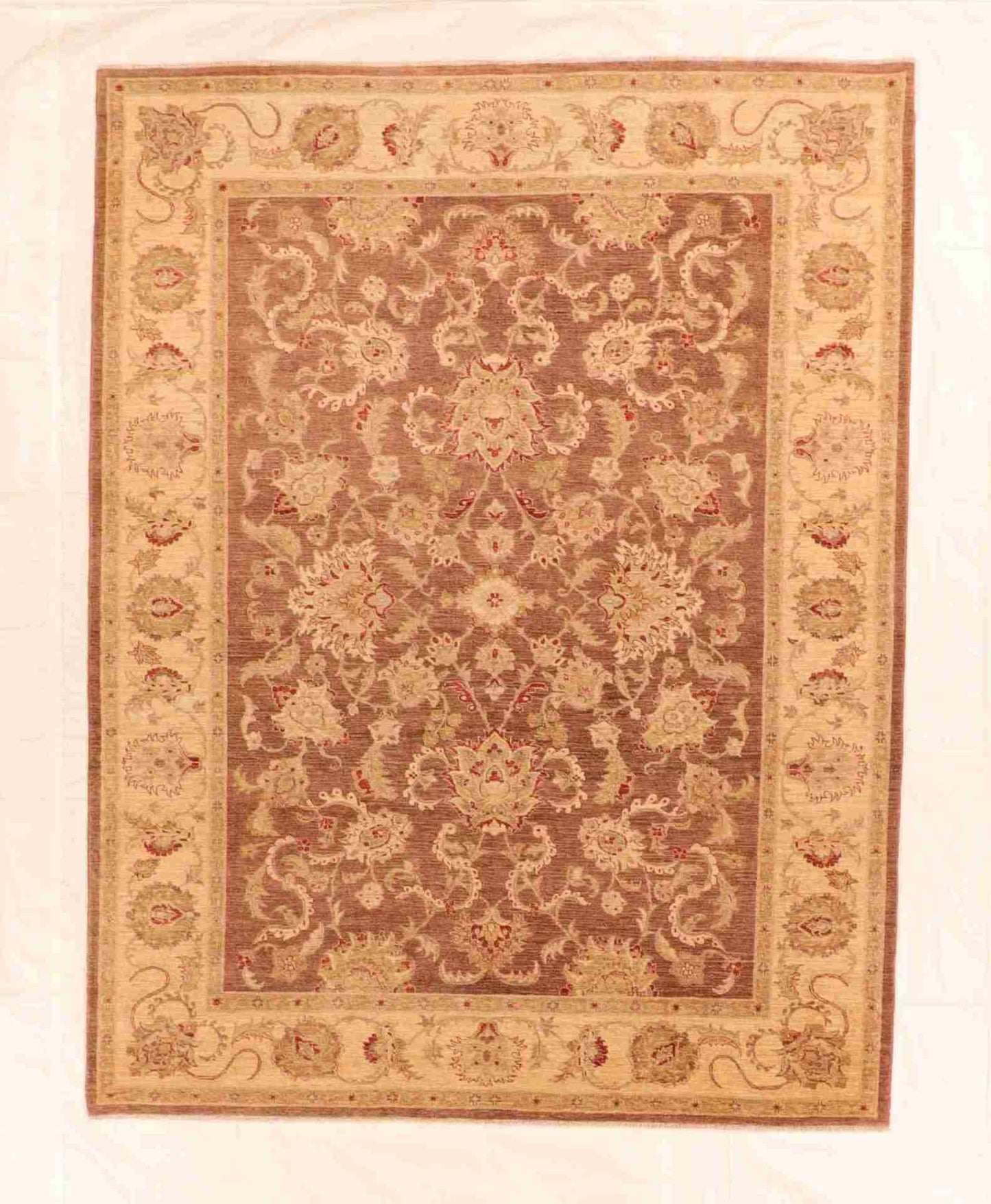 W 8.2 - L 10.6 - Farahan Wool Traditional Rectangle - Finest Hand-Knotted Quality Wool - 52437