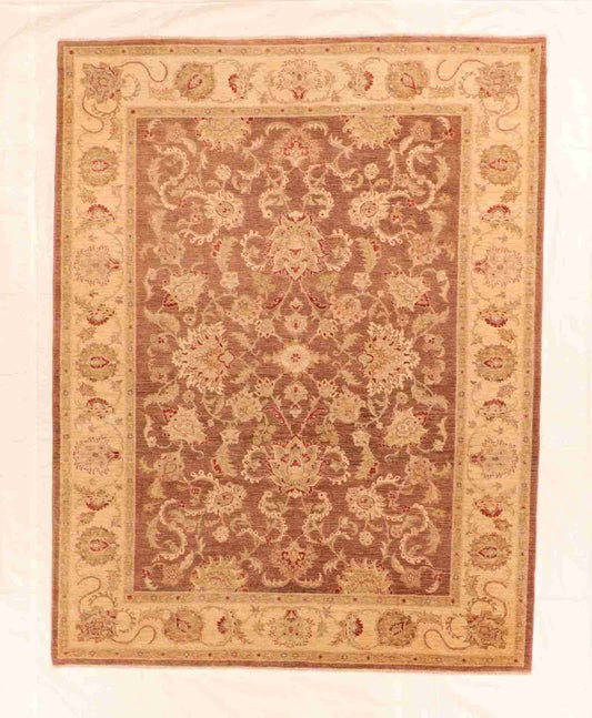 W 8.2 - L 10.6 - Farahan Wool Traditional Rectangle - Finest Hand-Knotted Quality Wool - 52437
