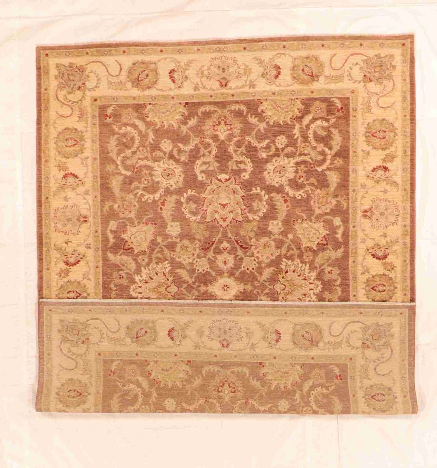 W 8.2 - L 10.6 - Farahan Wool Traditional Rectangle - Finest Hand-Knotted Quality Wool - 52437