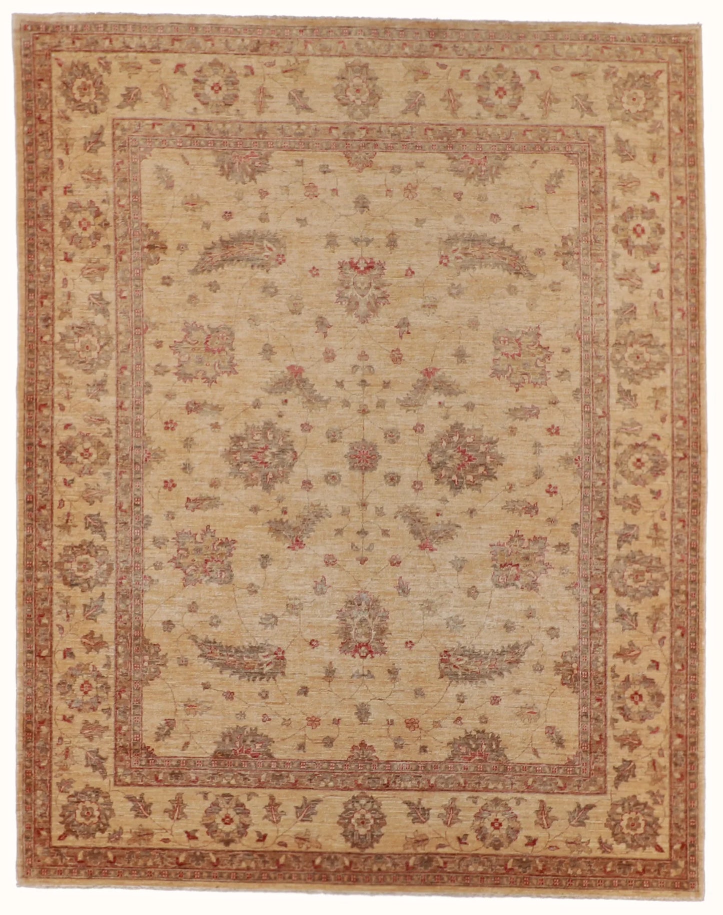 W 8 - L 10.2 - Kashan Fine All Over Rectangle - Hand Woven Rug - 52531