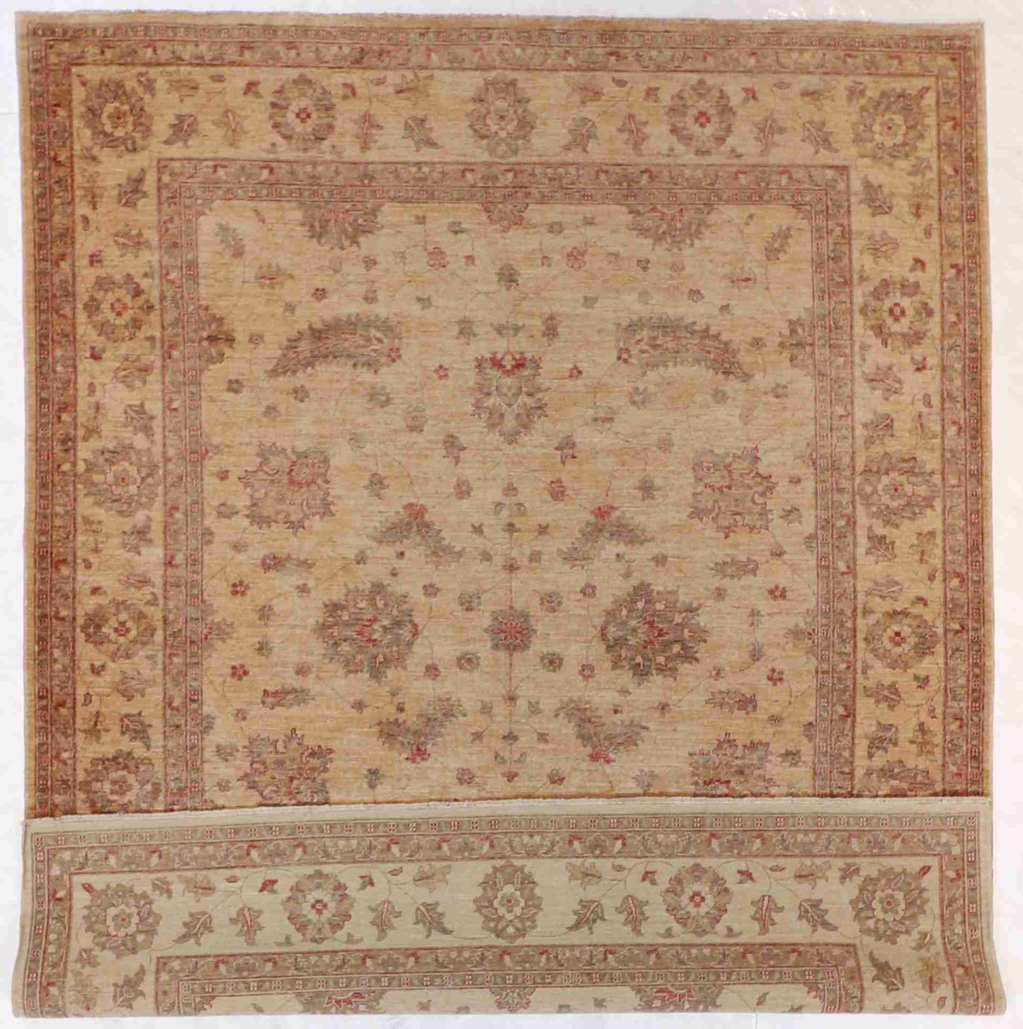 W 8 - L 10.2 - Kashan Fine All Over Rectangle - Hand Woven Rug - 52531