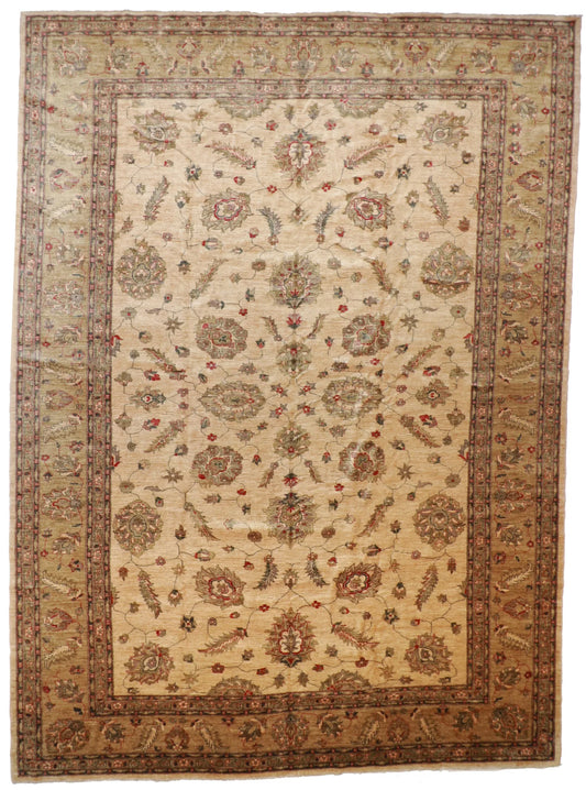 W 12.1 - L 16.7 - Yazd Fine All Over Rectangle - Finest Hand-Knotted Quality Wool - 52544