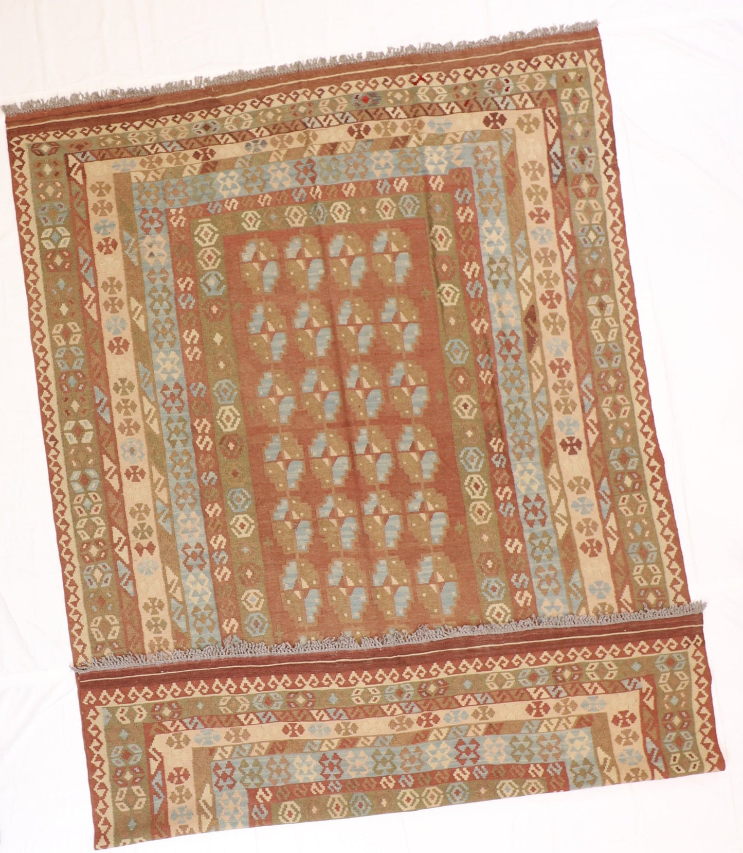 7x10 - Kilim Wool All Over Rectangle - Hand Knotted Rug