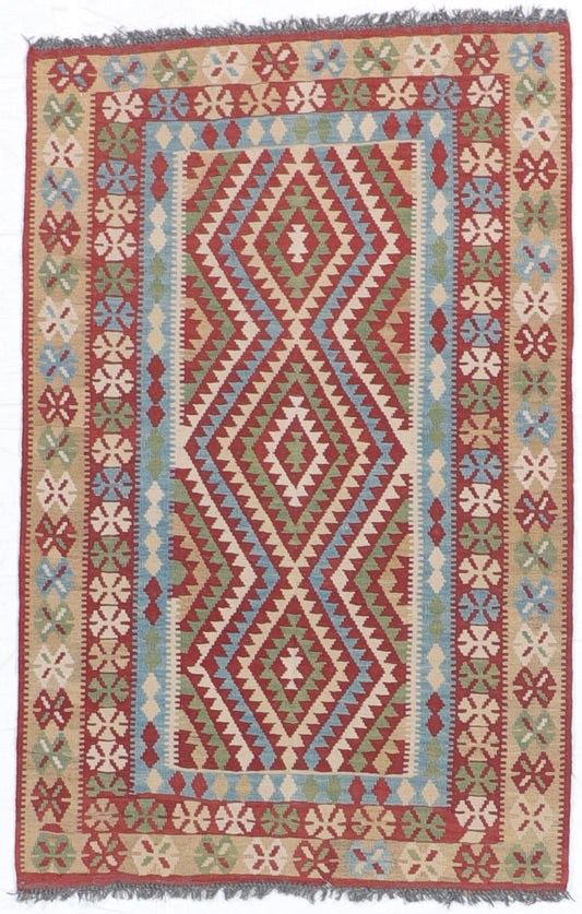 4x6 - Kilim Fine/Wool All Over Rectangle - Hand Knotted Rug