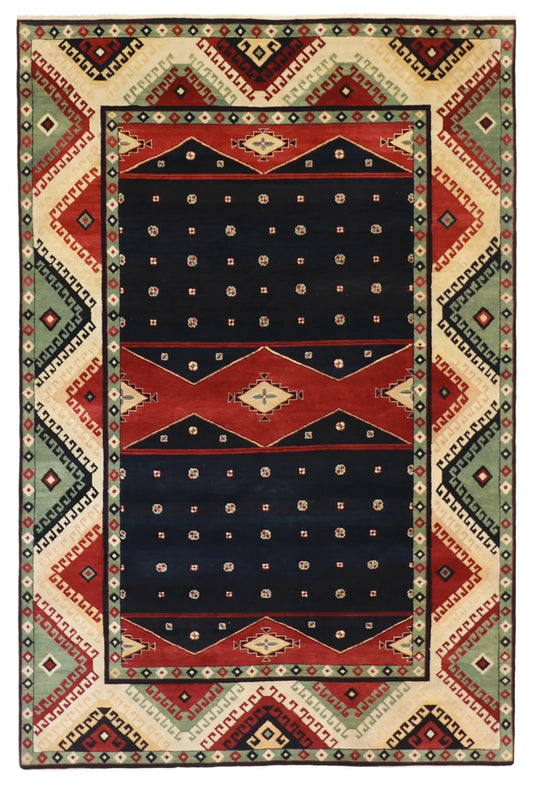 6x9 - Zapotec Wool All Over Rectangle - Hand Knotted Rug — 52613