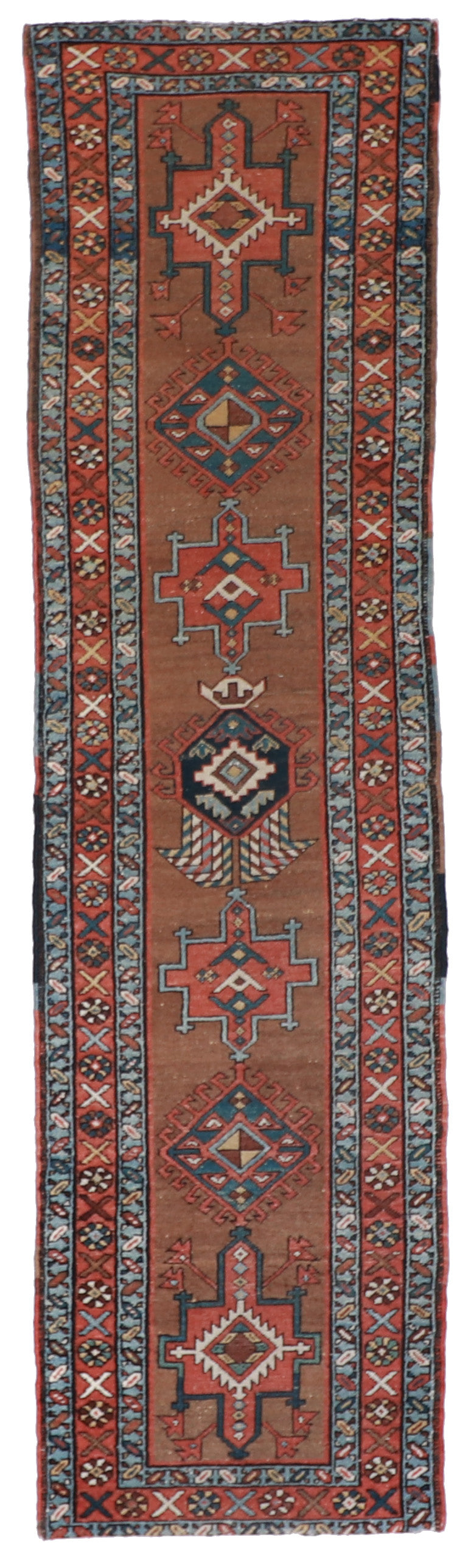 Runner - Bakshaish Antique/Wool Geometric Rectangle - Hand Knotted Rug