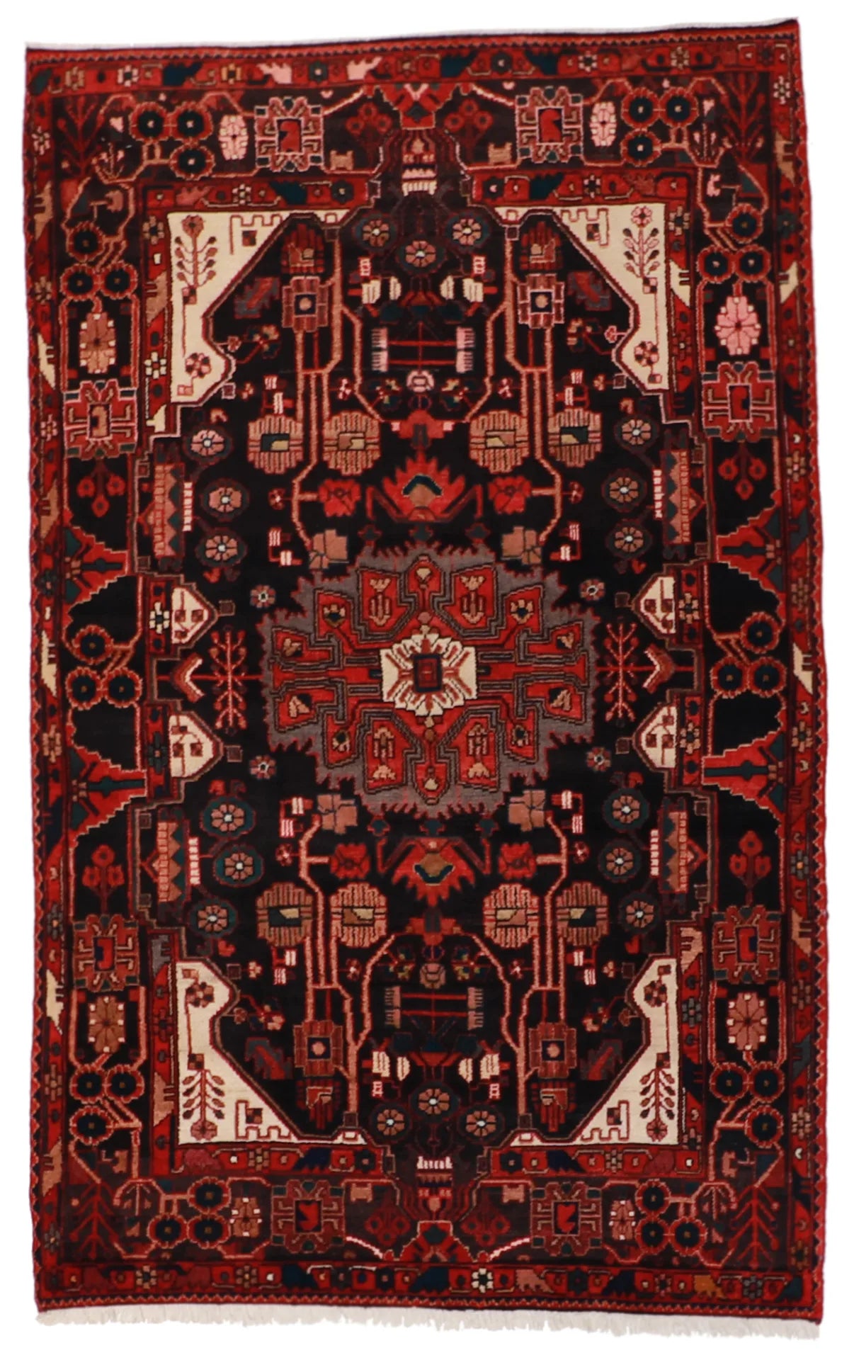 5x7 - Lori Wool Geometric Rectangle - Hand Knotted Rug — 53206