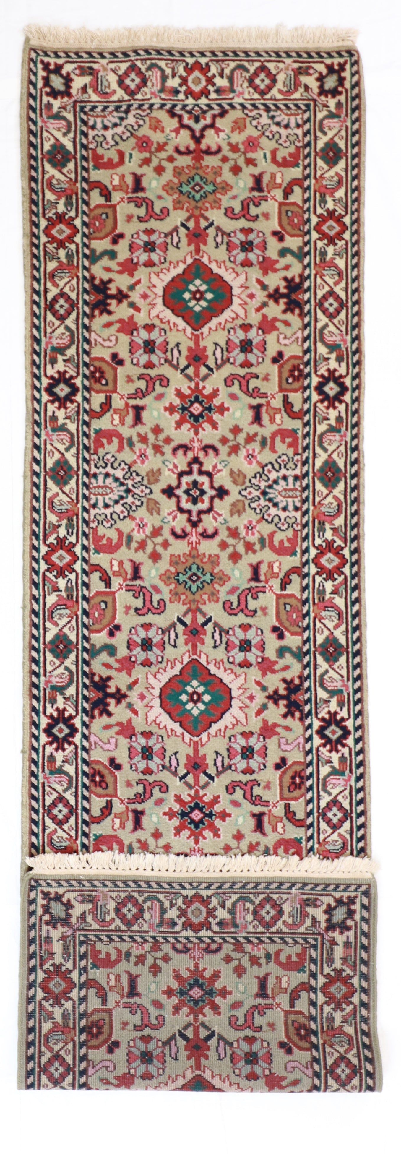 Runner - Mahal Fine Geometric Rectangle - Hand Knotted Rug — 53563