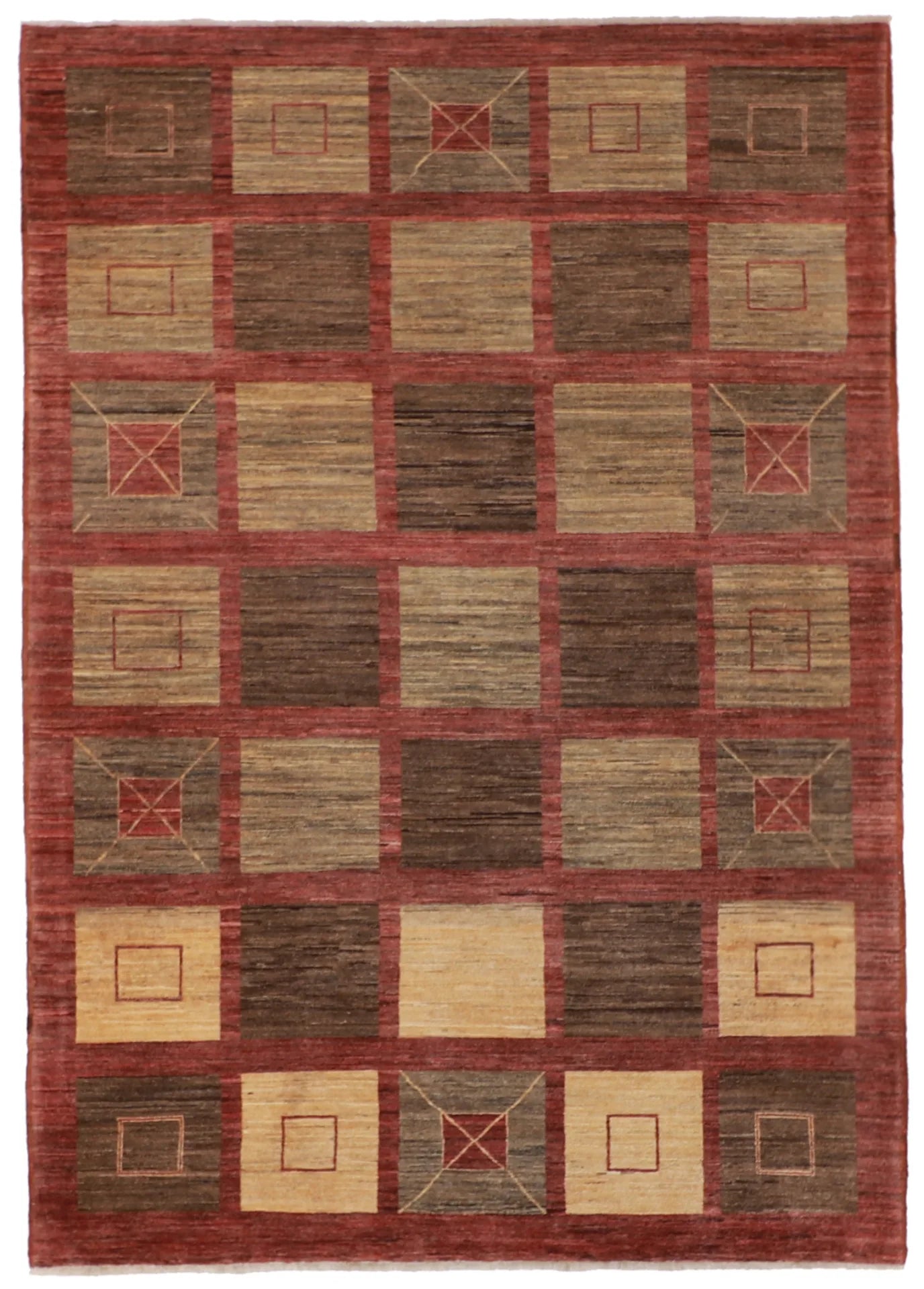 6x9 - Modern Wool All Over Rectangle - Hand Knotted Rug — 53690