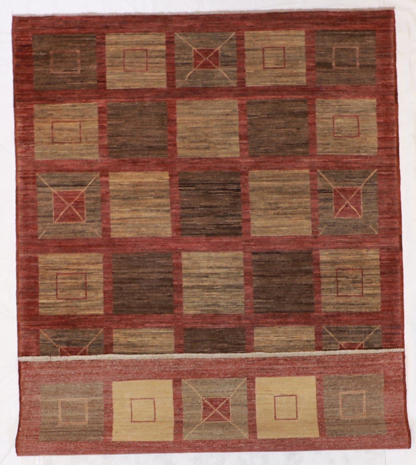 6x9 - Modern Wool All Over Rectangle - Hand Knotted Rug