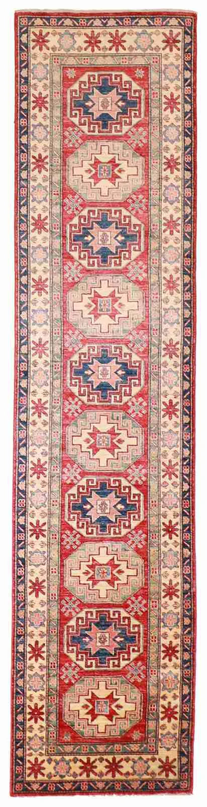 Runner - Bakshaish Fine Geometric Rectangle - Hand Knotted Rug — 54294