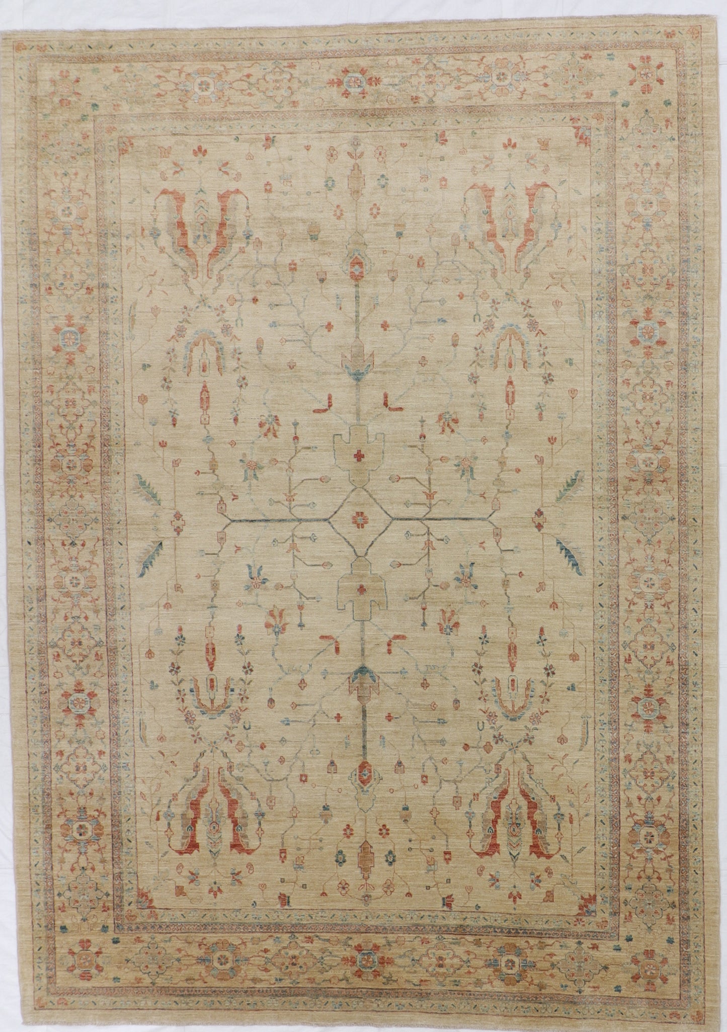 W 8.10 L 12.4 Sarab 100% Wool Handmade All Over Design - 54466