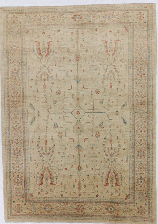 W 8.10 L 12.4 Sarab 100% Wool Handmade All Over Design - 54466