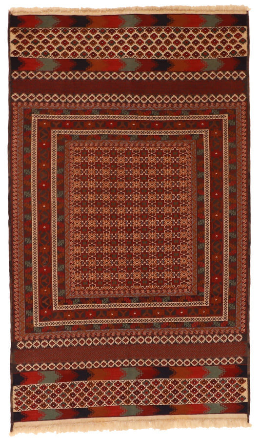 4x6 - Seneh Fine Wool All Over Rectangle - Hand Knotted Rug