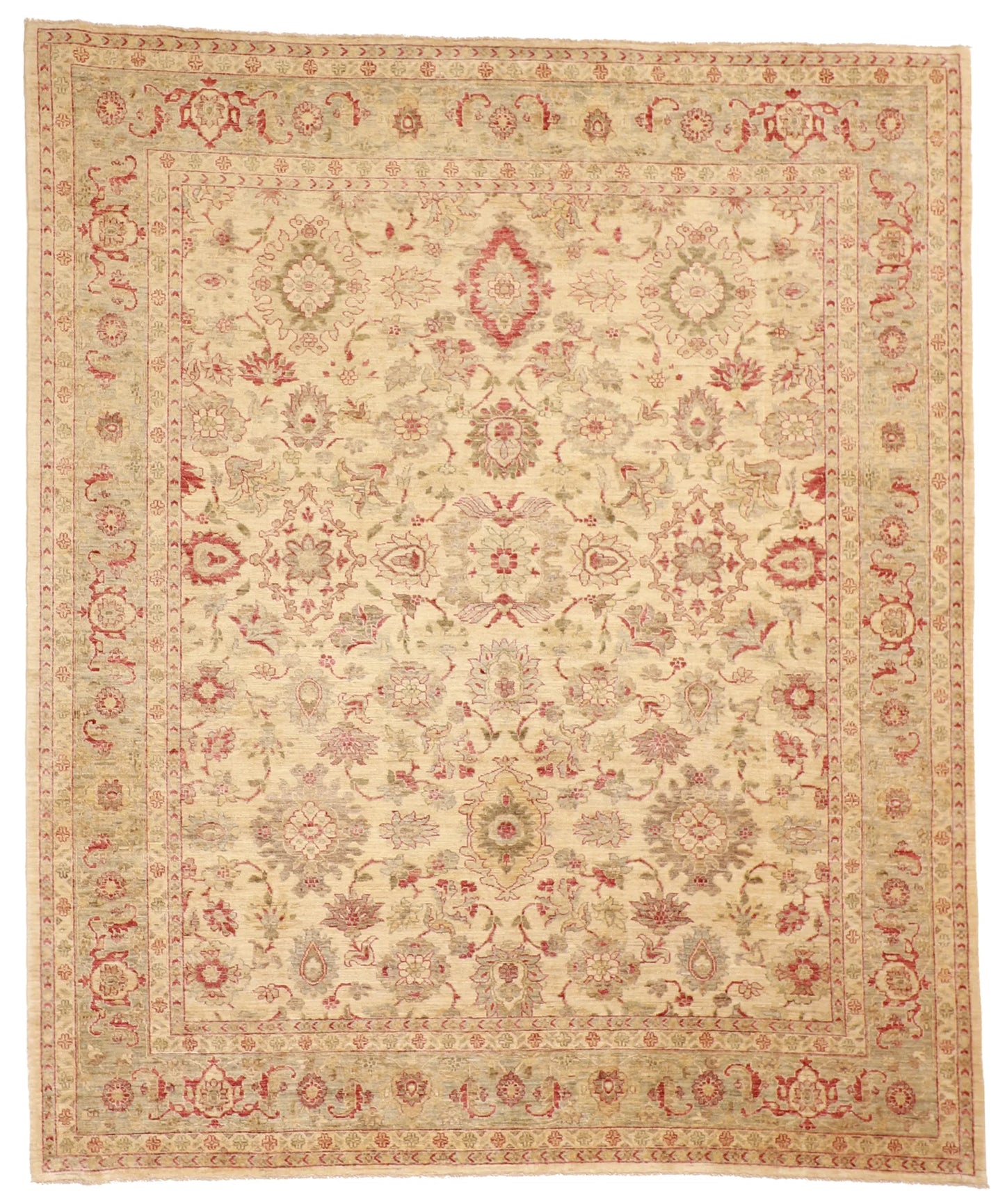 W 8.2 - L 9.9 - Malayer Wool All Over Rectangle - Hand Woven Rug - 54640