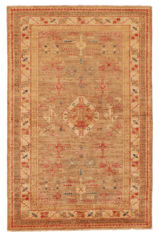 4x6 - Gashgai Fine Wool All Over Rectangle - Hand Knotted Rug