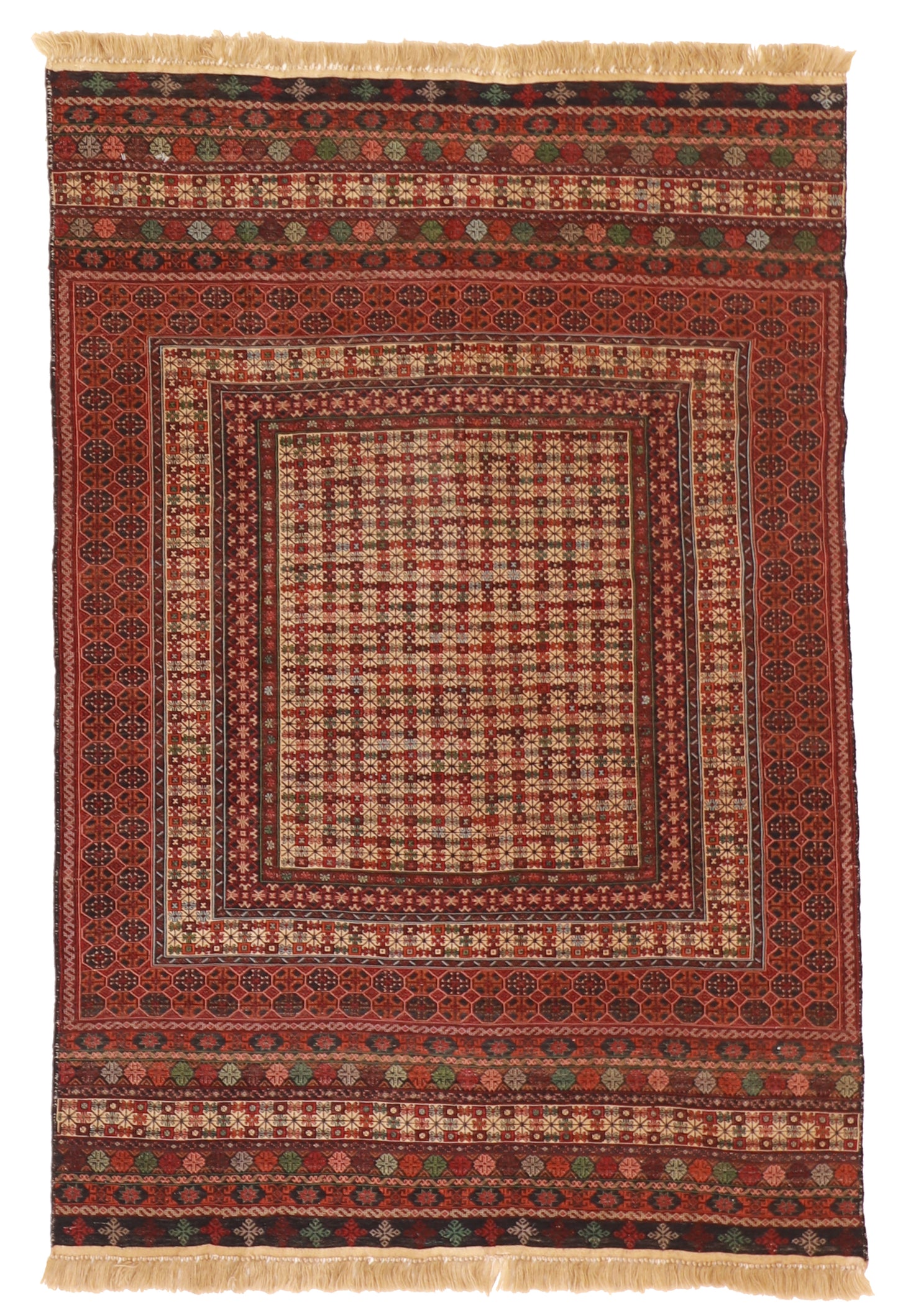 4x6 - Azari Fine/Wool Geometric Rectangle - Hand Knotted Rug