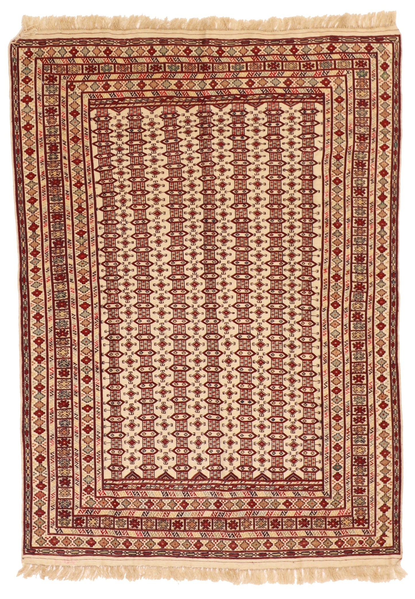 4x6 - Baluch Fine/Wool Geometric Rectangle - Hand Knotted Rug